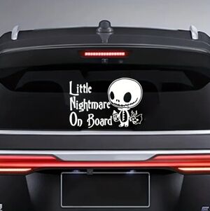 Vinyl Decal ✦ Little Nightmare On Board Sticker ✦ White 8x5 Car Truck Window NWT